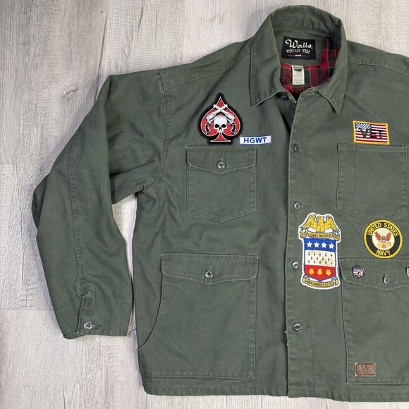 Vtg 90s Walls Western Wear Fleece Lined Jacket Cotton Coat Mens 3XL Navy Vet - Picture 2 of 12